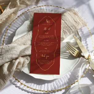 Menu Casamento Monograma com Obrigado