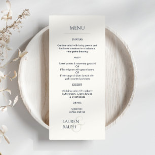 Menu Casamento Monograma de Black and Ivory