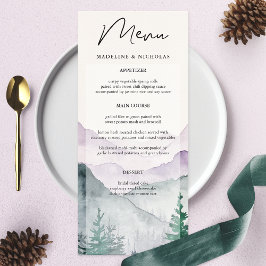 Menu Casamento na Floresta da Montanha Nebulosa
