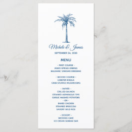 Menu Casamento na Praia Tropical com Palmeira Azul Eleg