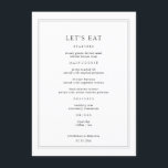 Menu Casamento Negro e Branco<br><div class="desc">Elevem sua recepção com este cardápio personalizado de casamento preto e branco. Um design eterno para casais modernos, esta peça elegante adiciona um toque sofisticado à sua definição de mesa. Perfeito para mostrar seus pratos de estilo, é um belo exemplo de ideias de cardápio de casamento. Imprima seus convidados com...</div>