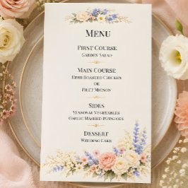 Menu Casamento no Campo de Flores Silvestres de Luxo