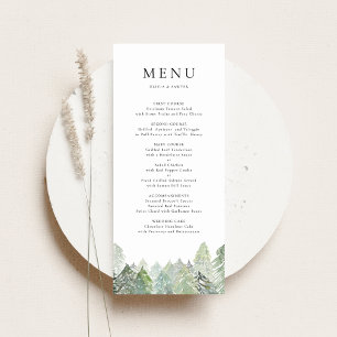 Menu Casamento no inverno de Água Neve Evergreen Woodla