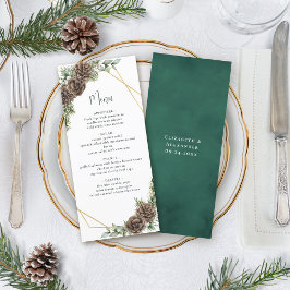 Menu Casamento no inverno de Cone de Pine Verde