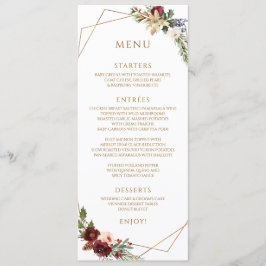 Menu Casamento no inverno de Natal Elegante Burgundy Do