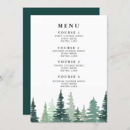 Menu Casamento no inverno do pinheiro Rustic Water