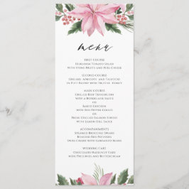 Menu Casamento no inverno Floral Cor de Água Rosa Poins