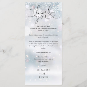 Menu Casamento no inverno Heart Script Obrigado Colocar