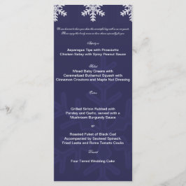 Menu Casamento no inverno marinho Blue Snowflake