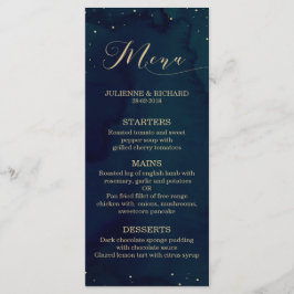 Menu Casamento no inverno Noturno Azul com Neve
