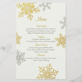 Menu Casamento no inverno Pearl Prata Flocos de Ne
