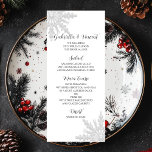 Menu Casamento no inverno White Snowflakes<br><div class="desc">O Menu Casamento no inverno dos Flocos Brancos Festivos pode ser personalizado com os detalhes da refeição que você servirá no almoço de chá de panela de dezembro, janeiro ou fevereiro de inverno, janto de recepção de casamentos ou brunch de posto. Personalize-o com os nomes da noiva e do noivo,...</div>