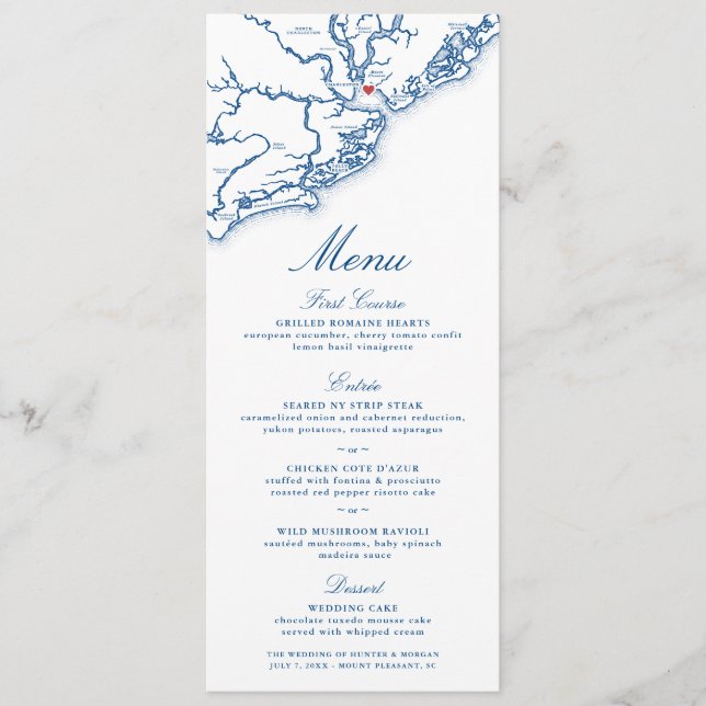Menu Casamento no Pavilion at Patriots Point Mount Plea (Frente)