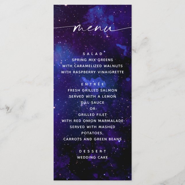 Menu Casamento no Planetário | Espaço Celestial Românti (Frente)