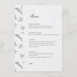 Menu Casamento Oleícola Eucalyptus Moderno e Simples