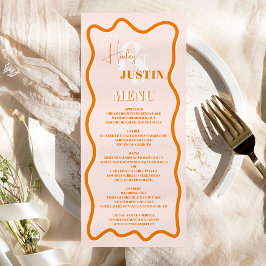 Menu Casamento ondulado com curva de teracotta
