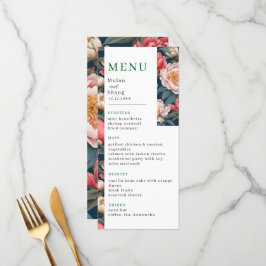 Menu Casamento Oriental de Pêonias Brancas e Rosa