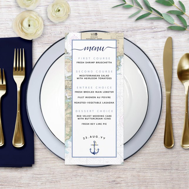 Menu Casamento ou evento náutico autêntico tradicional  (Traditional Authentic Nautical ⚓ Wedding or Event Menu
)