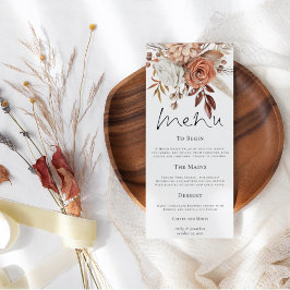 Menu Casamento outono Rustic Florals Pampas Grass