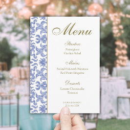 Menu Casamento Padrão Dusty Blue