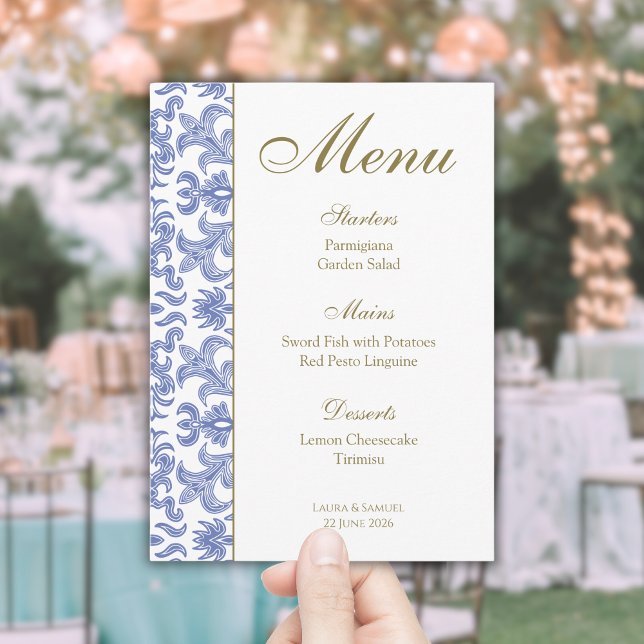 Menu Casamento Padrão Dusty Blue (Criador carregado)