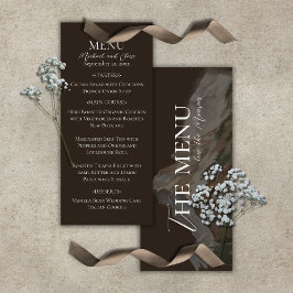 Menu Casamento Paisagem Montanhosa Aquarela Rústica