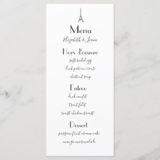 Menu Casamento Paris