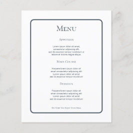 Menu Casamento Personalizado Azul Mudado
