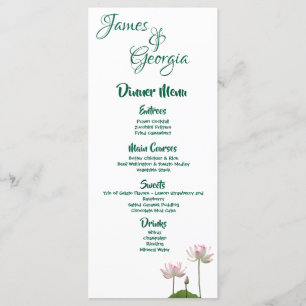 Menu Casamento Personalizado Da Flor De Lotus Rosa
