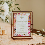 Menu Casamento Personalizado De Flores De Água Rosa Ele<br><div class="desc">Menu de Casamento Personalizado Simples de Cor Fluvial Floral Moderno 5x7,  Rosa Moderna e Dourada,  com Fundo Branco</div>