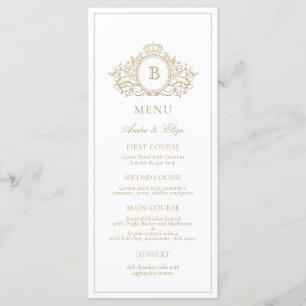 Menu Casamento Personalizado Do Monograma De Crest Dour