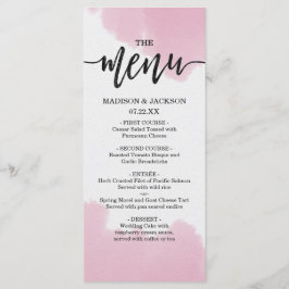Menu Casamento Pincel Cor de Água Pincel Traços Pi