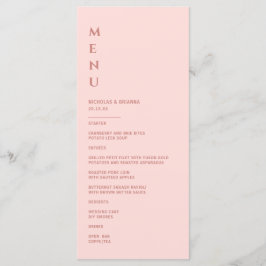 Menu Casamento PInk de Blush Minimalista