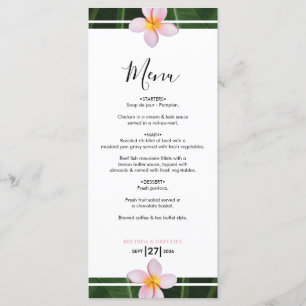 Menu Casamento Pink Frangipani Plumeria