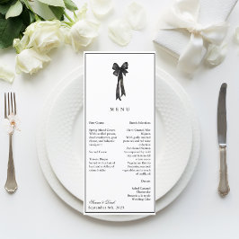 Menu Casamento Preto e Branco da Elegância do Arco de F