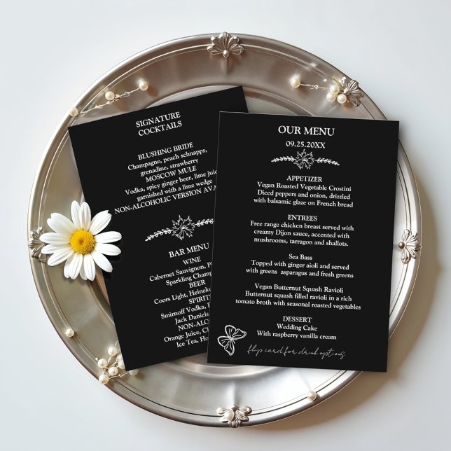 Menu Casamento Preto e Branco das Flores de Prados (Criador carregado)