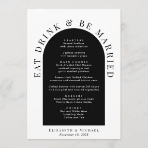 Menu Casamento Preto e Branco de Arquitetura Moderna Mi