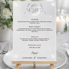 Menu Casamento Preto e Branco Simples e Moderno em Acrí
