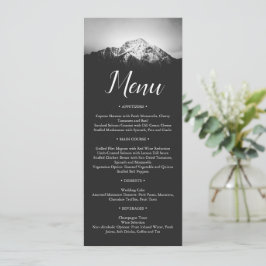 Menu Casamento preto e branco sob as montanhas