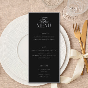 Menu Casamento Preto Elegante e Sofisticado ao Estilo O