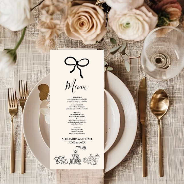 Menu Casamento Rabiscado Italiano Caprichoso Ondulado P (Criador carregado)