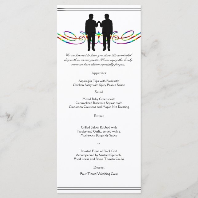 Menu Casamento Rainbow Elegance Groom (Frente)