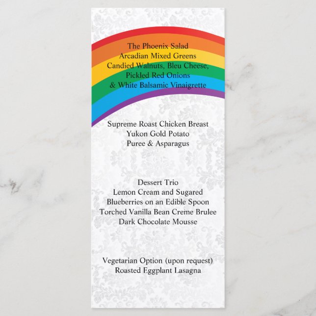 Menu Casamento Rainbow Gay (Frente)