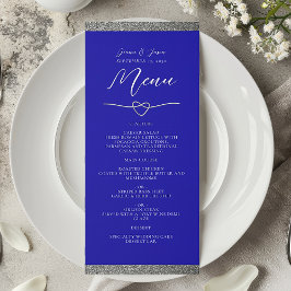 Menu Casamento Real Azul Chic Silver