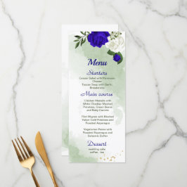 Menu casamento real com flores brancas verdes