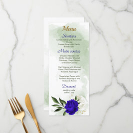 Menu casamento real com flores brancas verdes