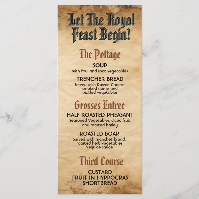 Menu Casamento Real Renascença Medieval (Frente)