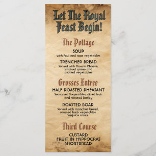 Menu Casamento Real Renascentista Medieval