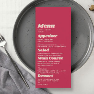 Menu Casamento Retro Groovy Viva Magenta, de 70 an
