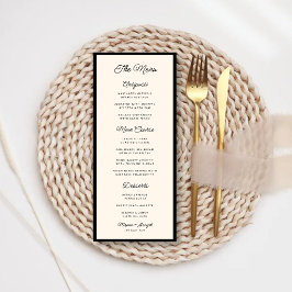 Menu Casamento Retro Preto e Marfim